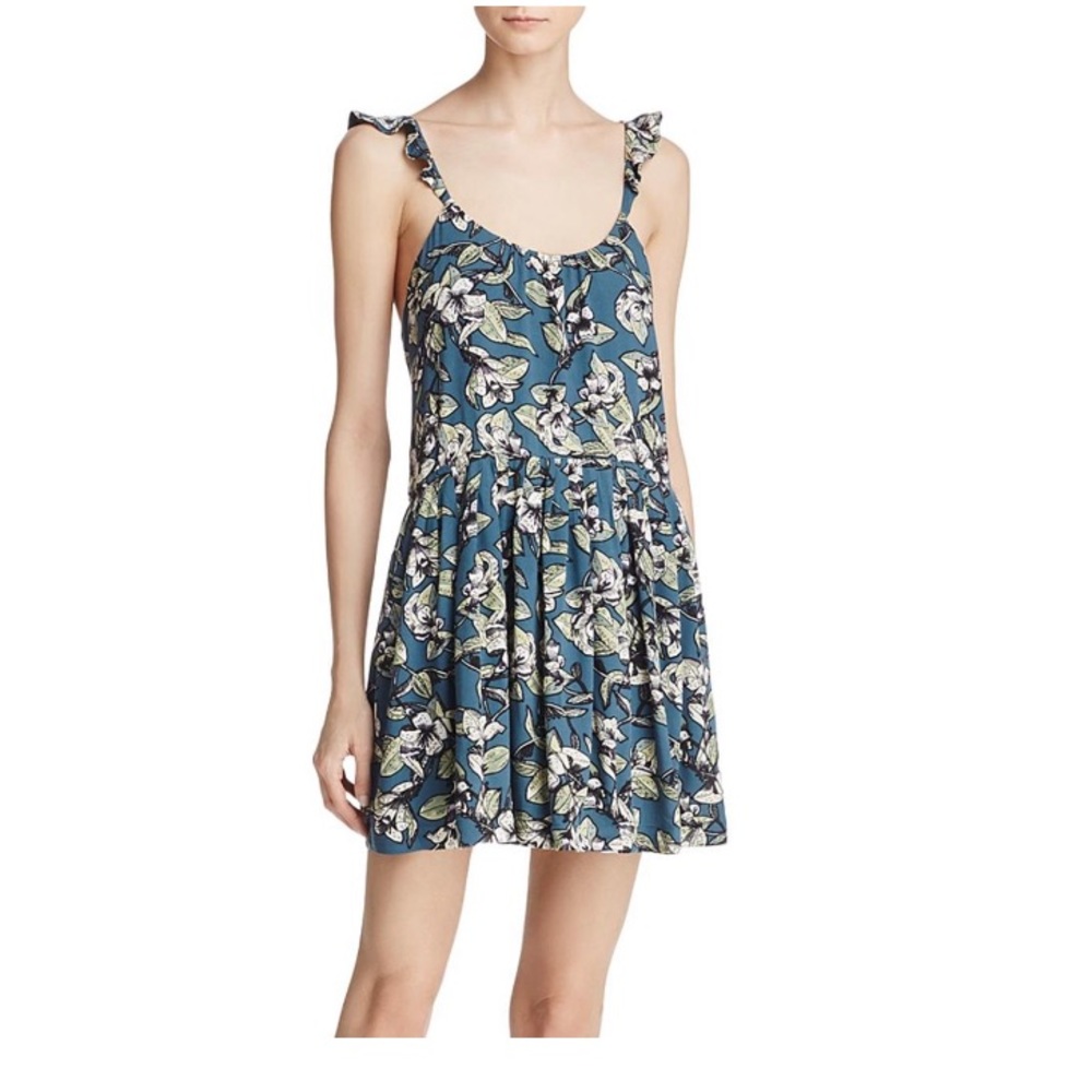 Free People Womens Dear You Mini A-line Dress, Blue.